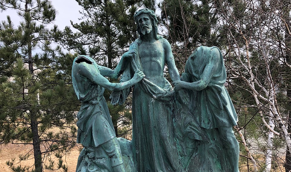 Statues Beheaded at Our Lady of Lourdes Grotto in Sudbury, Ontario