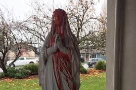 Vandals Pour Fake Blood on Precious Blood Parish Statues and Church Walls in Cloverdale, British Columbia