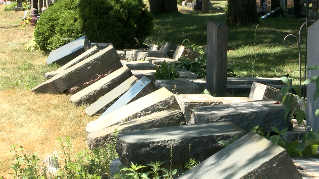 Notre Dame Cemetery Headstones Damaged in Ottawa, Ontario