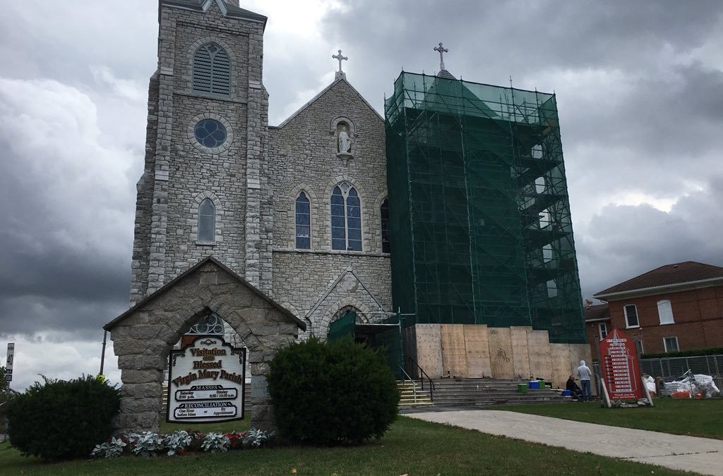 Windows Smashed at The Visitation of the Blessed Virgin Mary Catholic Church in Campbellford, Ontario