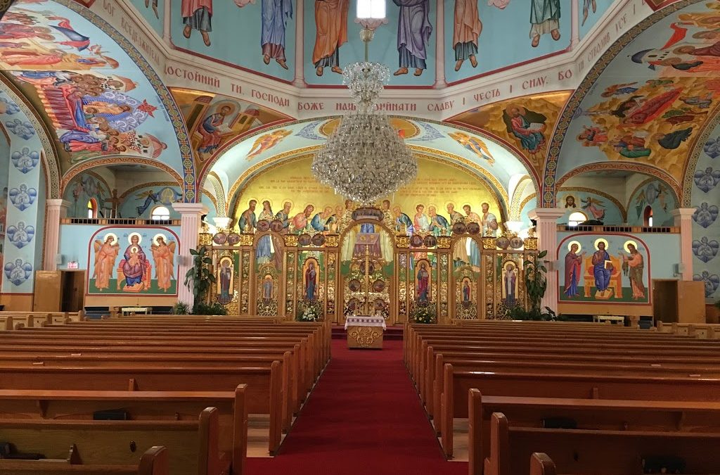 Assumption of the Blessed Virgin Mary Graffitied in Calgary, Alberta