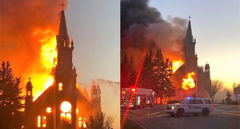 St. Jean Baptiste Church Set on Fire in Morinville, Alberta