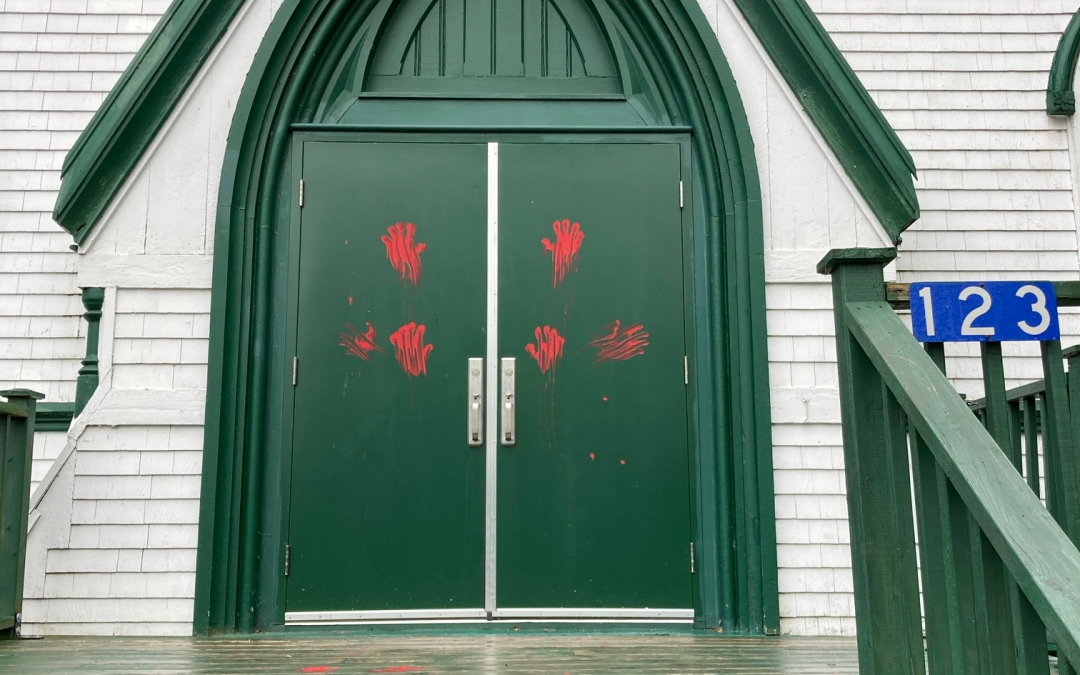 St. Joseph’s Catholic Church Hit with Graffiti in Bridgewater, Nova Scotia