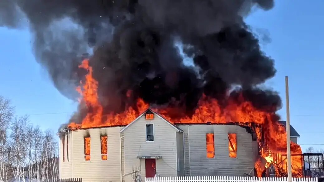 St. Theresa Roman Catholic Church Burned Down on Easter Sunday in St. Theresa Point First Nation, Manitoba