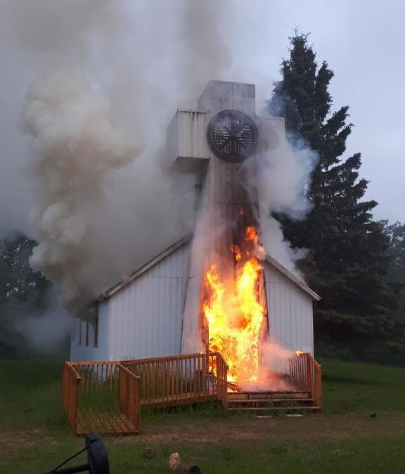 Our Lady of the Smile Catholic Church Burned Down in Waterhen Lake First Nation, Saskatchewan