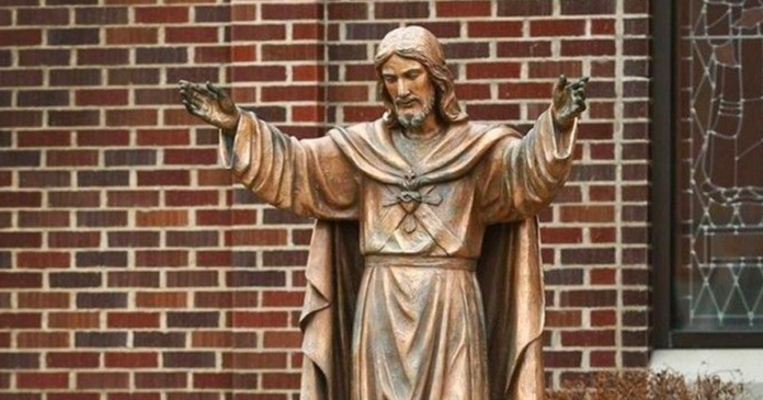 Finger of Statue of Jesus at Sacred Heart Catholic Church Broken in Calgary, Alberta